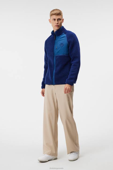 Zeke Pile Mid Layer Estate Blue Men J.Lindeberg Clothing 66XF500 - Image 2
