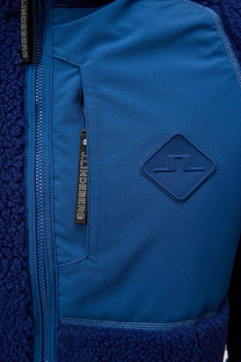 Zeke Pile Mid Layer Estate Blue Men J.Lindeberg Clothing 66XF500 - Image 4