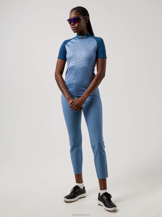 Zelda Golf Top Captains Blue Croco Women J.Lindeberg Clothing 66XF2645 - Image 2