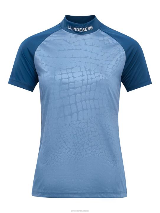 Zelda Golf Top Captains Blue Croco Women J.Lindeberg Clothing 66XF2645 - Image 4