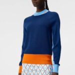 Zoe Knitted Sweater Estate Blue Women J.Lindeberg Clothing 66XF1765