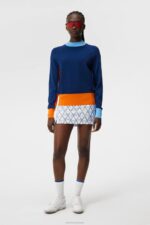 Zoe Knitted Sweater Estate Blue Women J.Lindeberg Clothing 66XF1765 - Image 3