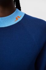 Zoe Knitted Sweater Estate Blue Women J.Lindeberg Clothing 66XF1765 - Image 5
