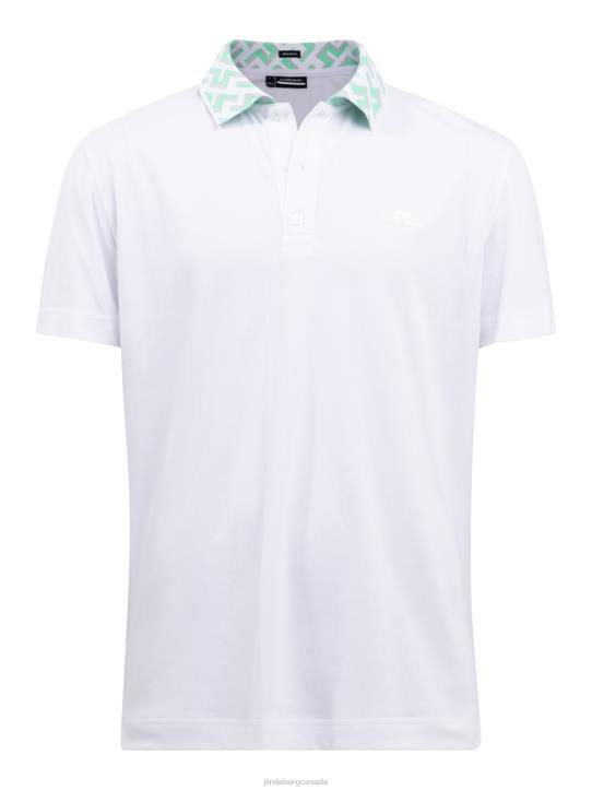 Lux Bridge Golf Polo White Men J.Lindeberg Clothing 66XF2079 [66XF2079 ...